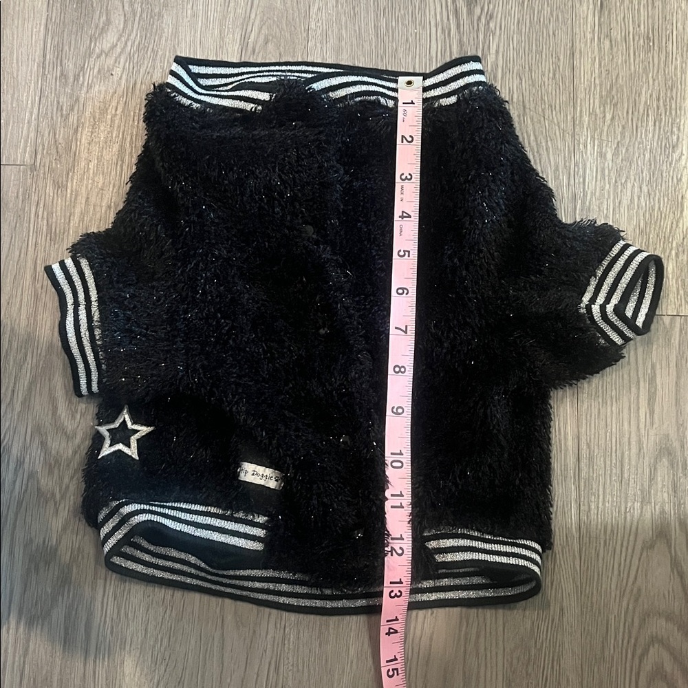 Black Fuzzy doggy jacket size XL - Picture 3 of 5
